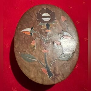 Vintage Retro Soapstone Trinket Box